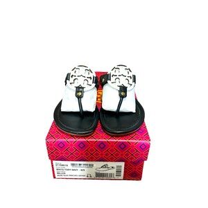 Tory Burch Navy White Miller Sandal